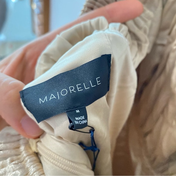 136. MAJORELLE Carla Dress In Metallic Neutral Size M